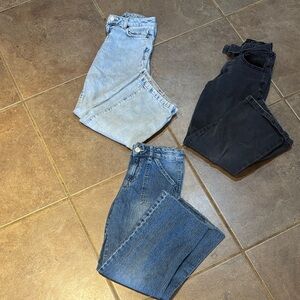 Girls Wide Leg Jeans X 3! Size 8